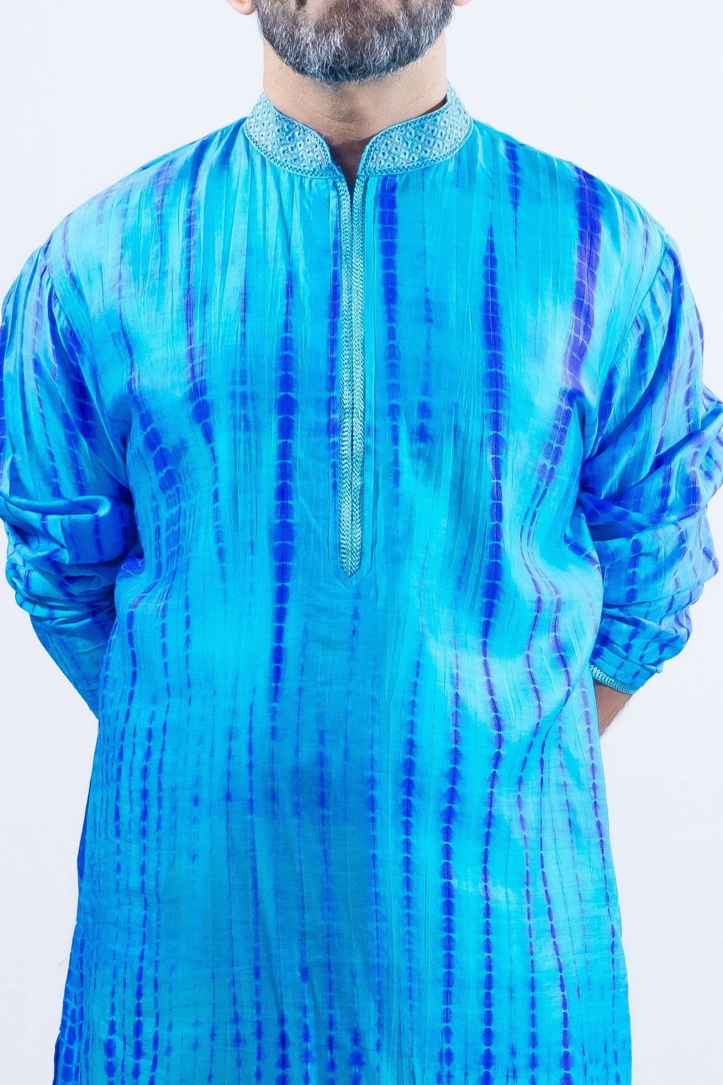 Blu tie-dye kurta set