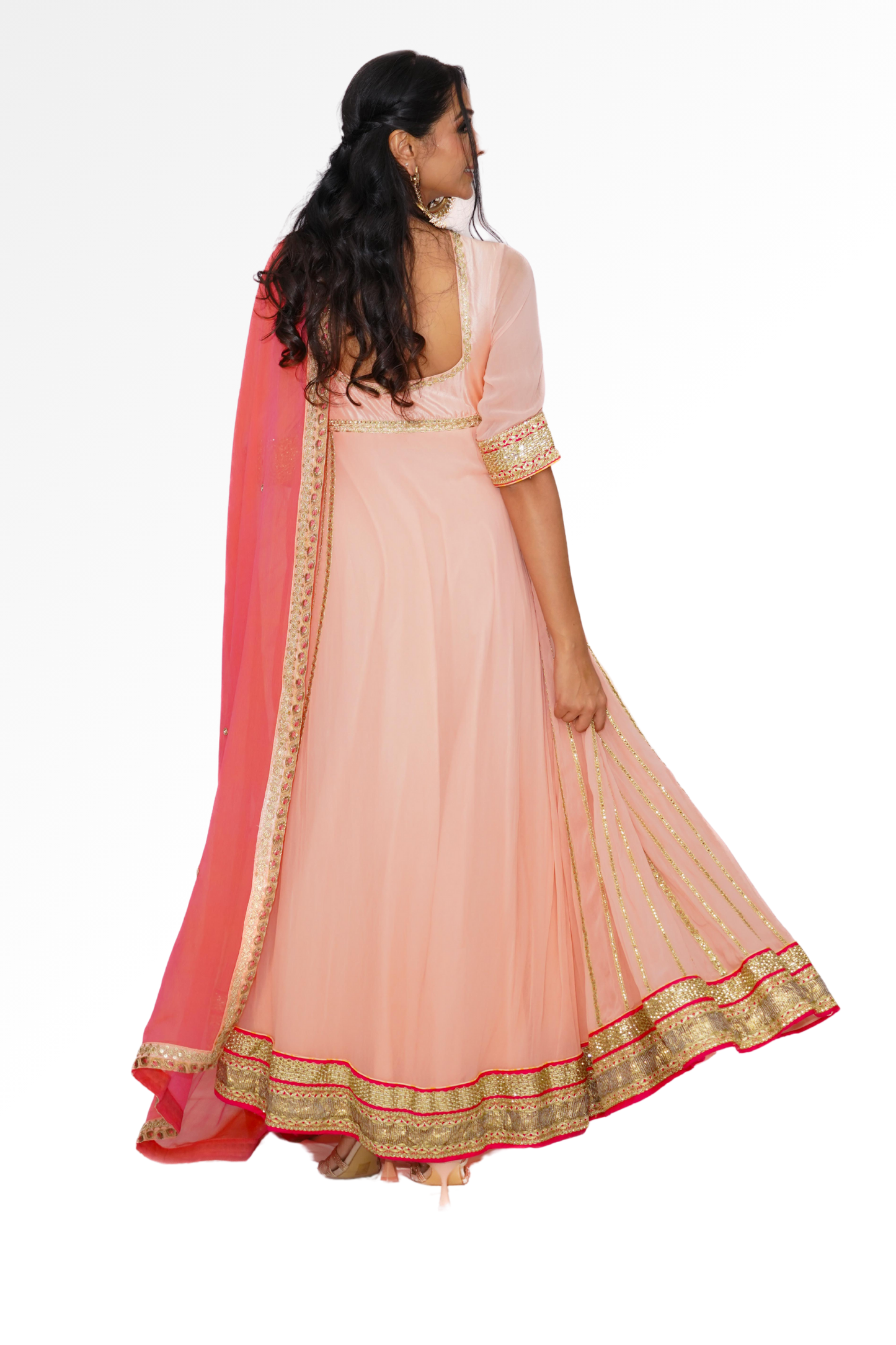 Pink anarkali for rent A Saree Story