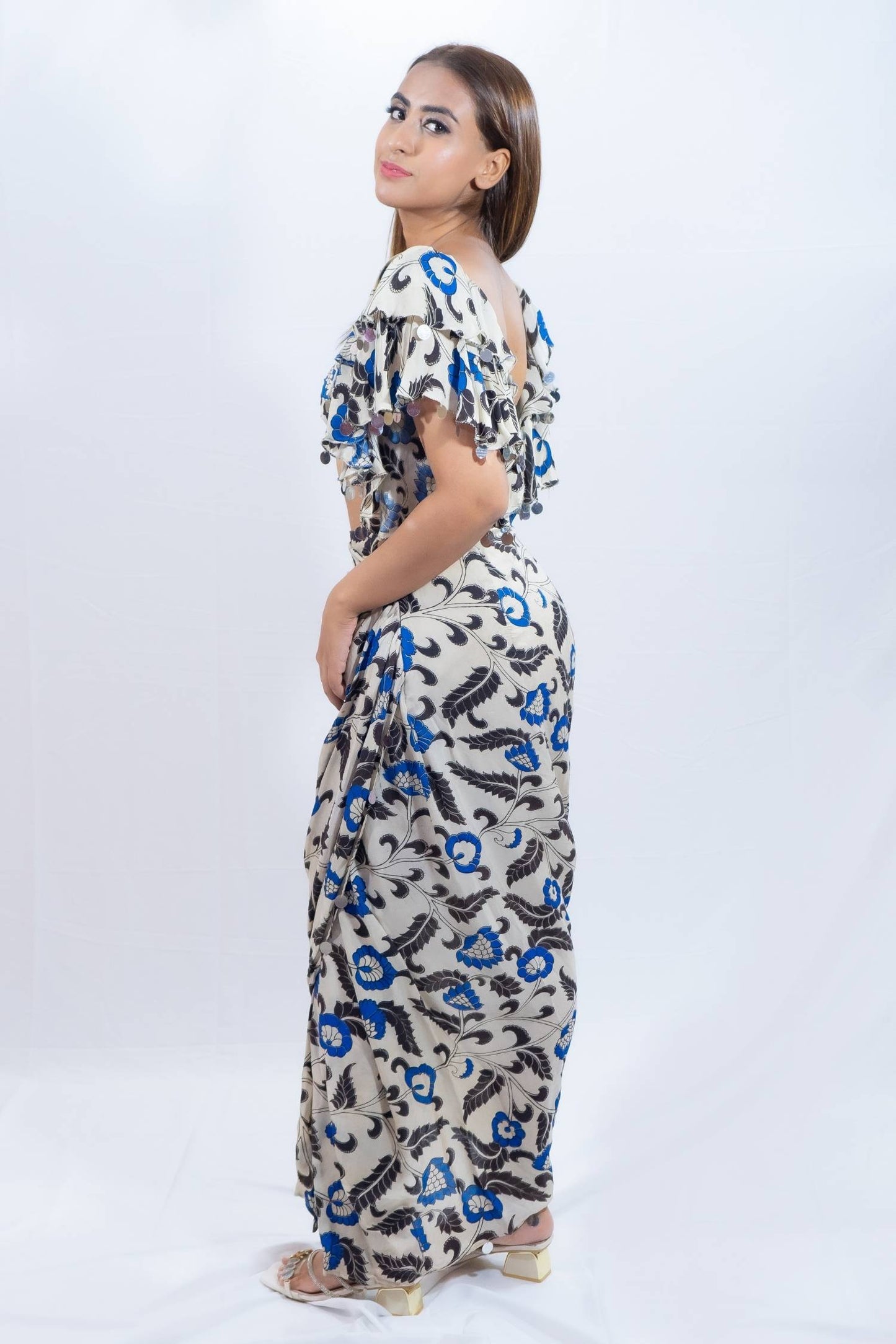 Blue dhoti set rent Indian clothes in Bangkok Thailand