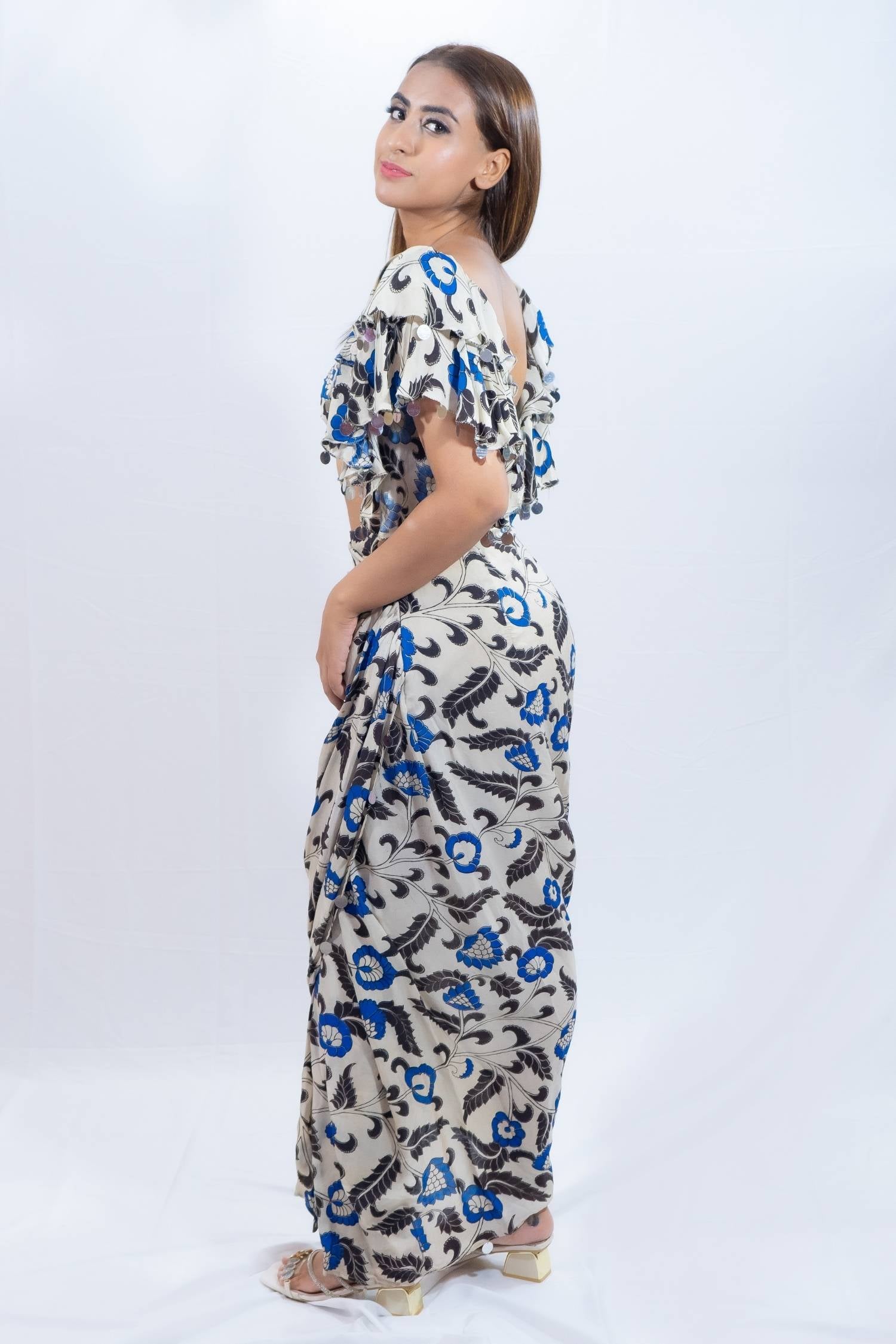 Blue dhoti set rent Indian clothes in Bangkok Thailand