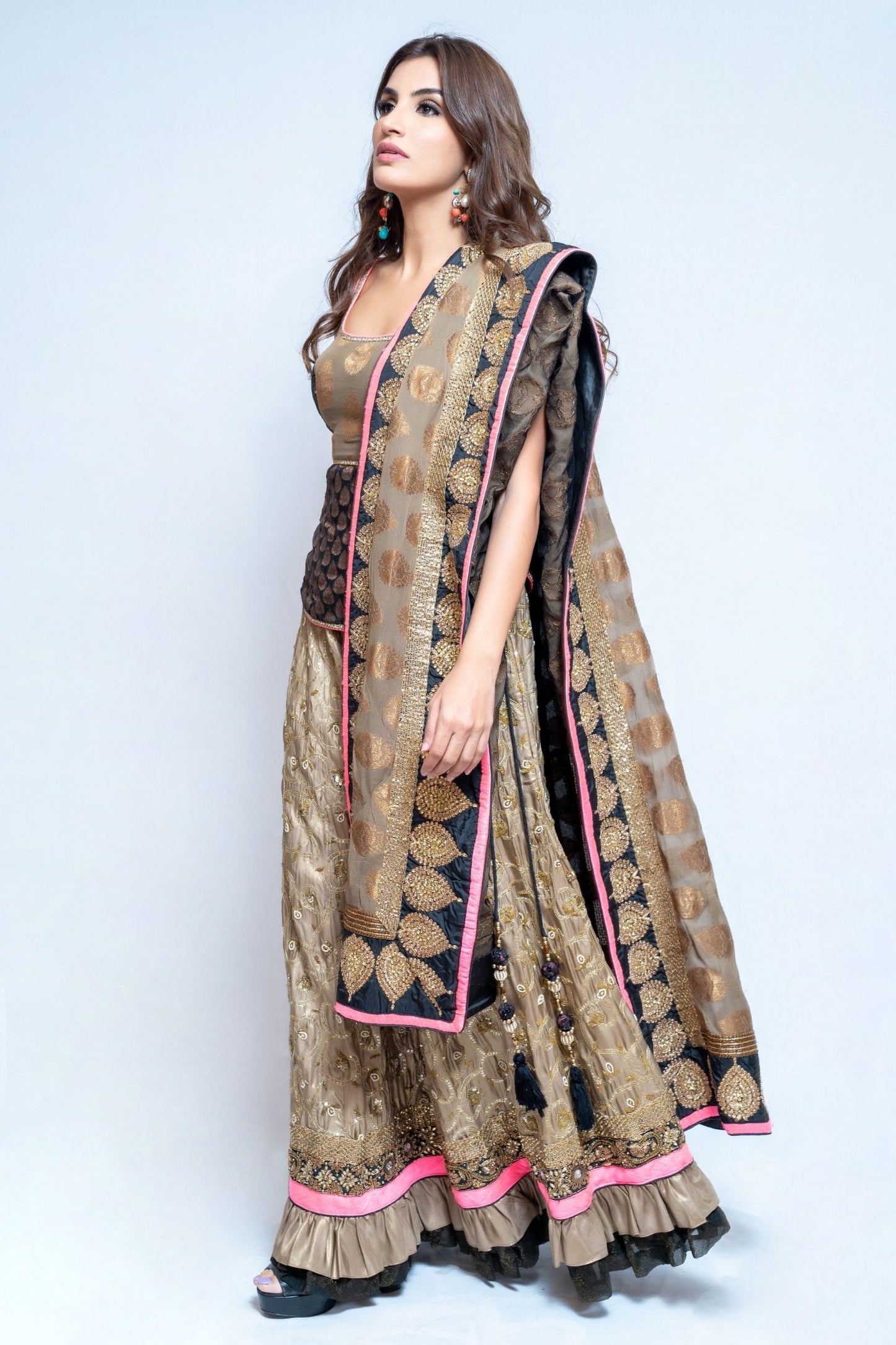 Black and Gold Sharara