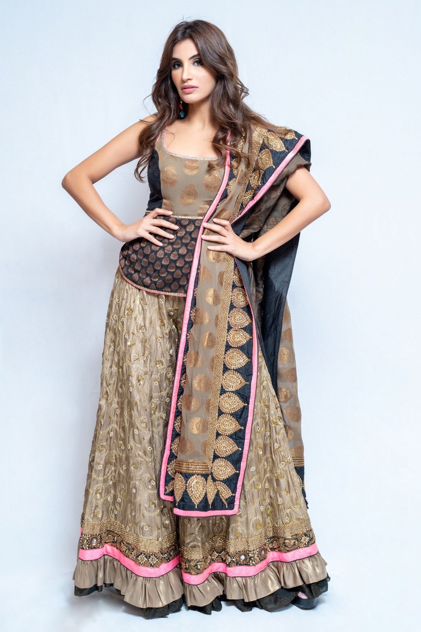 Black and Gold Sharara