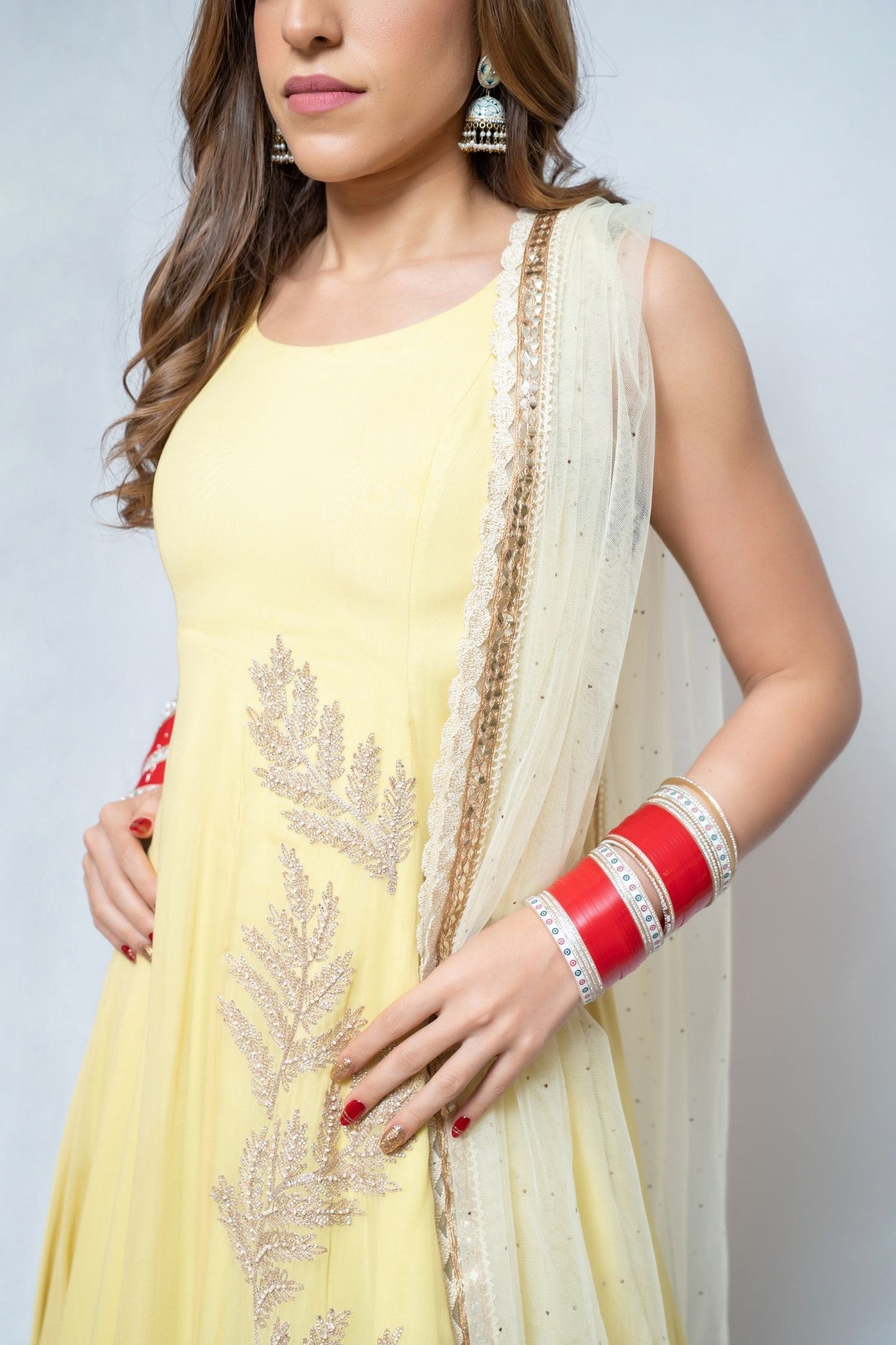 Pastel Yellow Anarkali