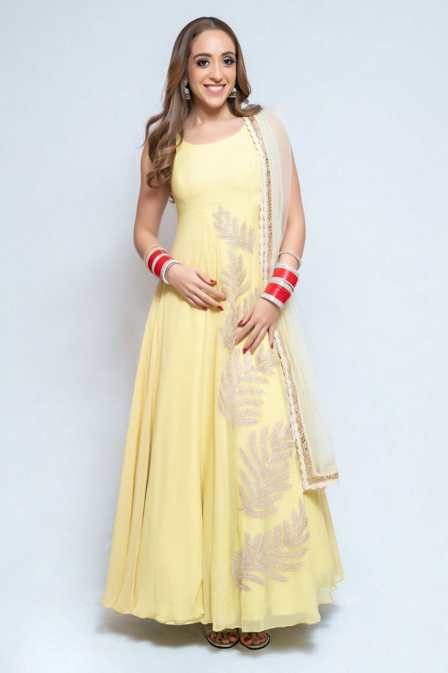 Pastel Yellow Anarkali