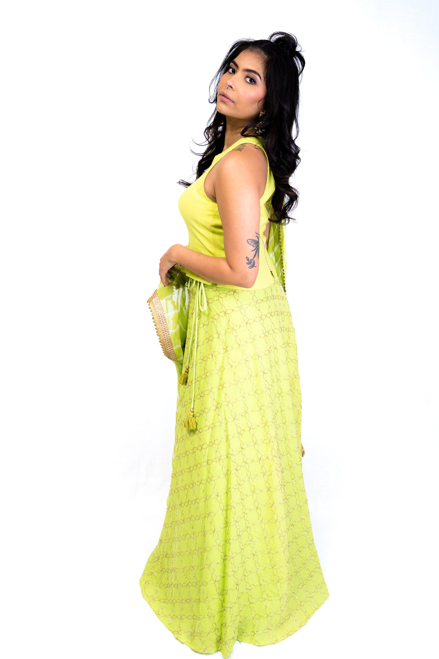 Lime Green Lengha