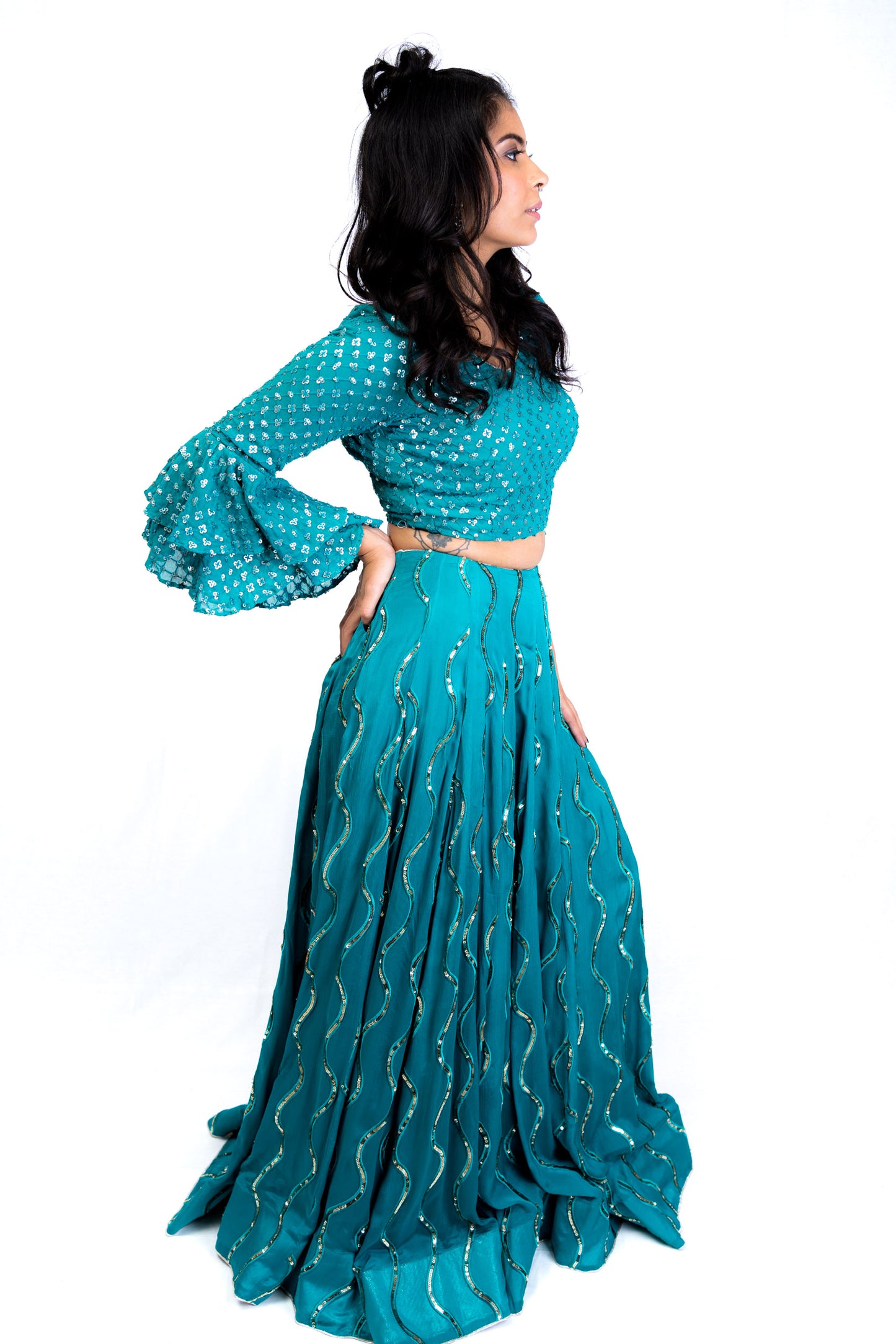 Blue and Silver Fusion Lengha