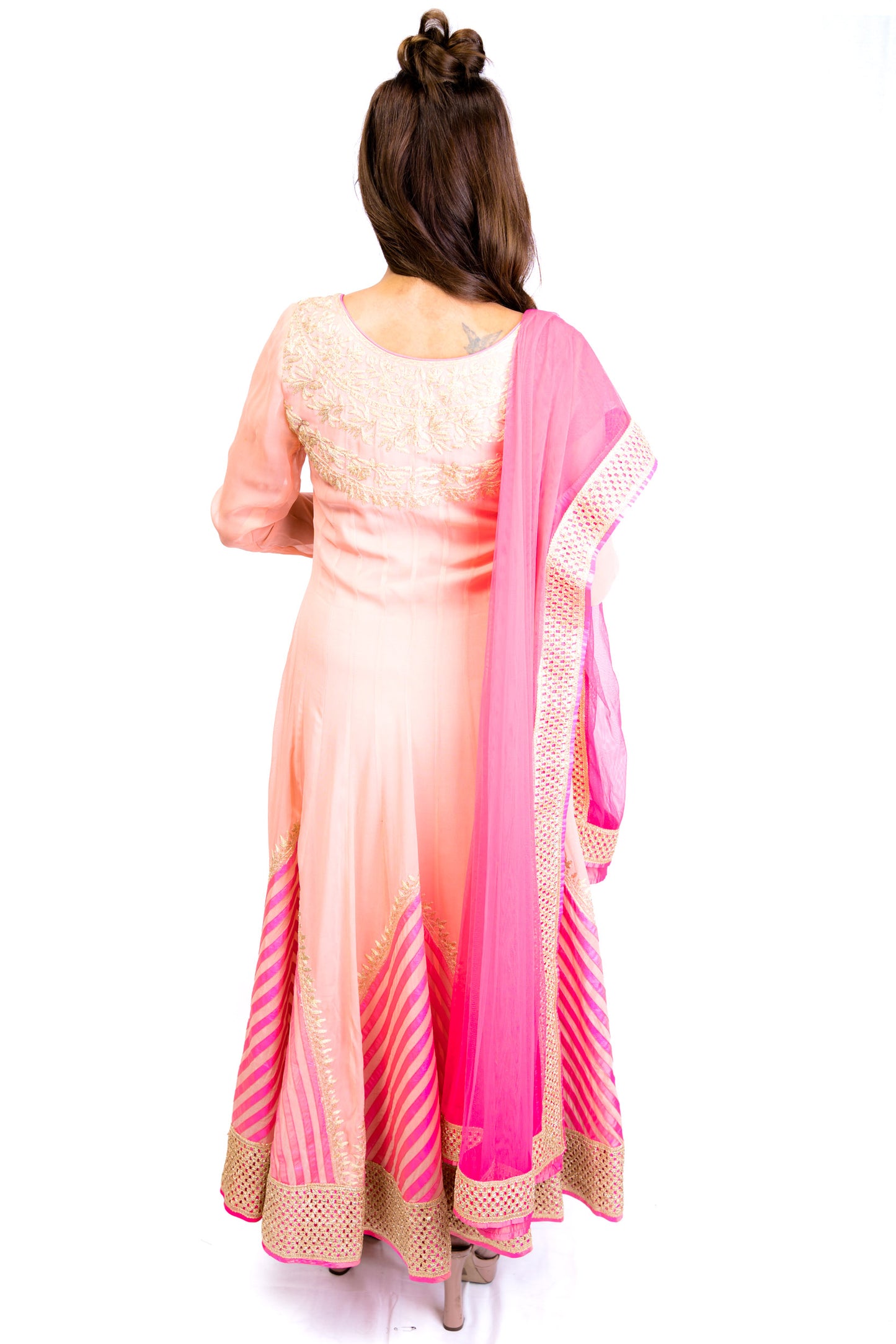 Pink Long Sleeve Anarkali