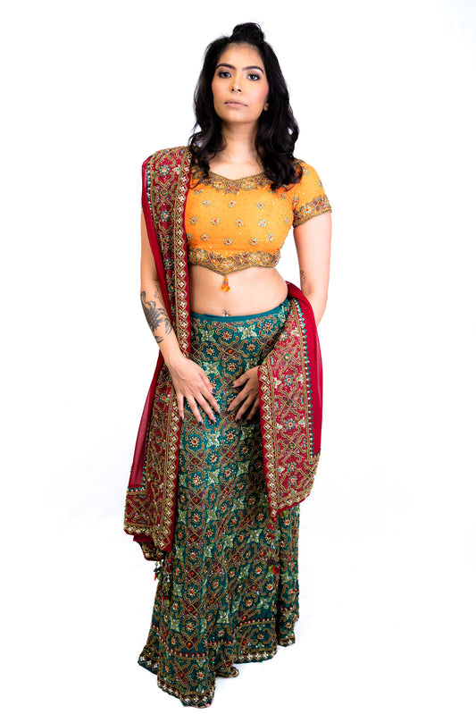 Multicolor Traditional Lengha