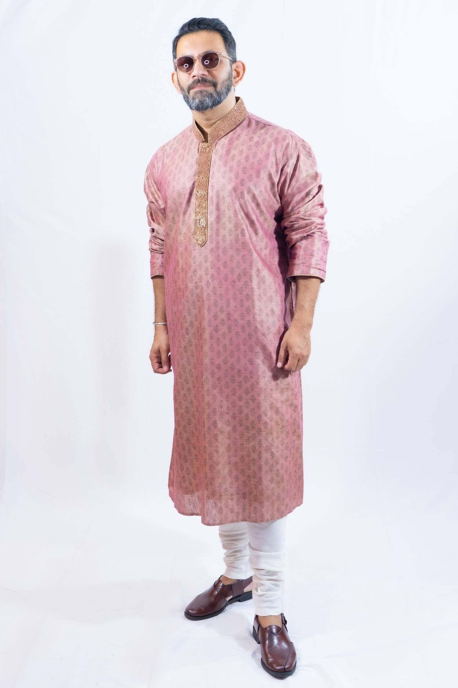 Pink and rose gold Kurta top