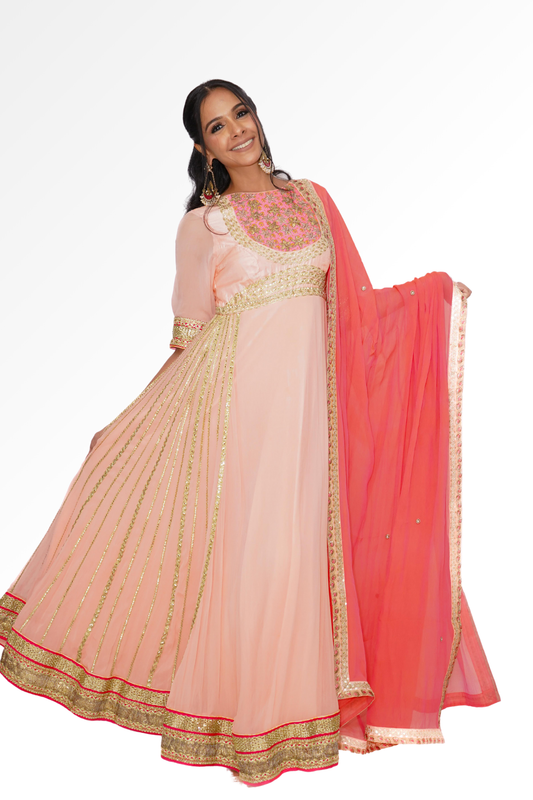 Pink anarkali for rent A Saree Story