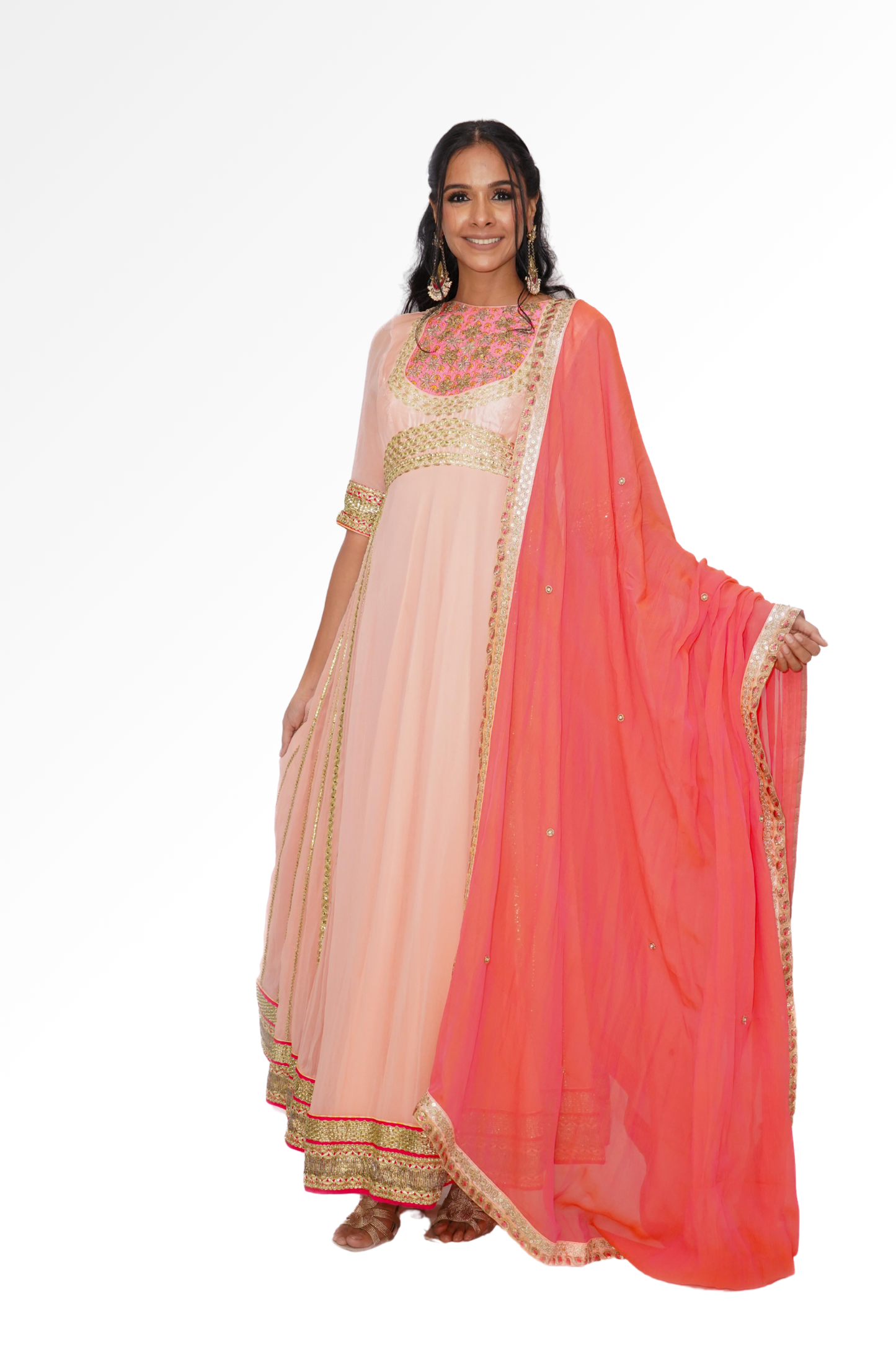 Pink anarkali for rent A Saree Story