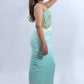 Mint green fusion saree gown Indian outfit rent Bangkok