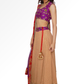 Purple cream lengha for rent A Saree Story