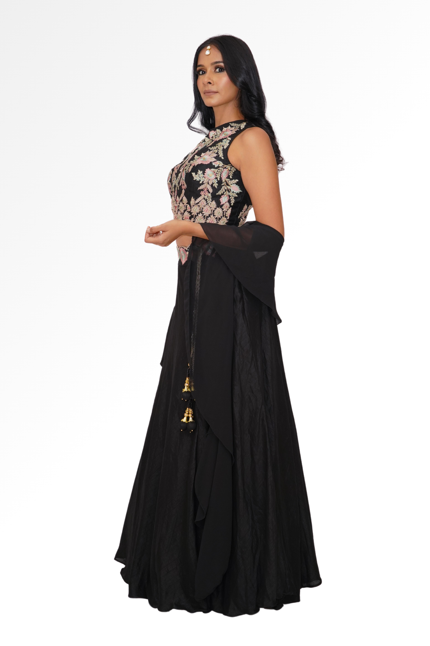 Black lengha for rent A Saree Story