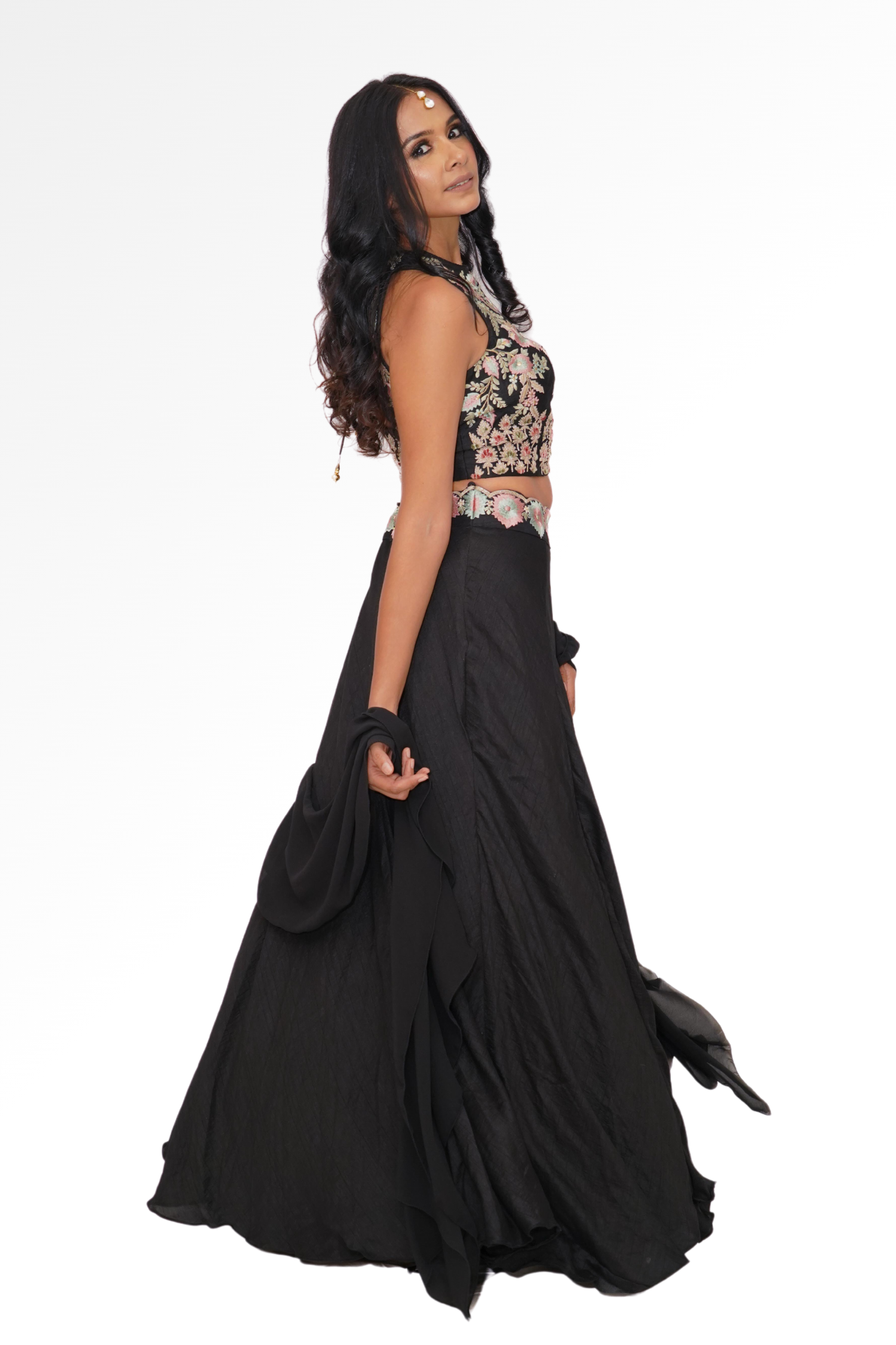 Black lengha for rent A Saree Story