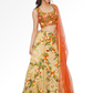 Orange floral lengha for rent A Saree Story