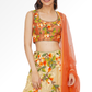 Orange floral lengha for rent A Saree Story