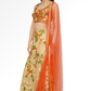 Orange floral lengha for rent A Saree Story
