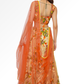 Orange floral lengha for rent A Saree Story