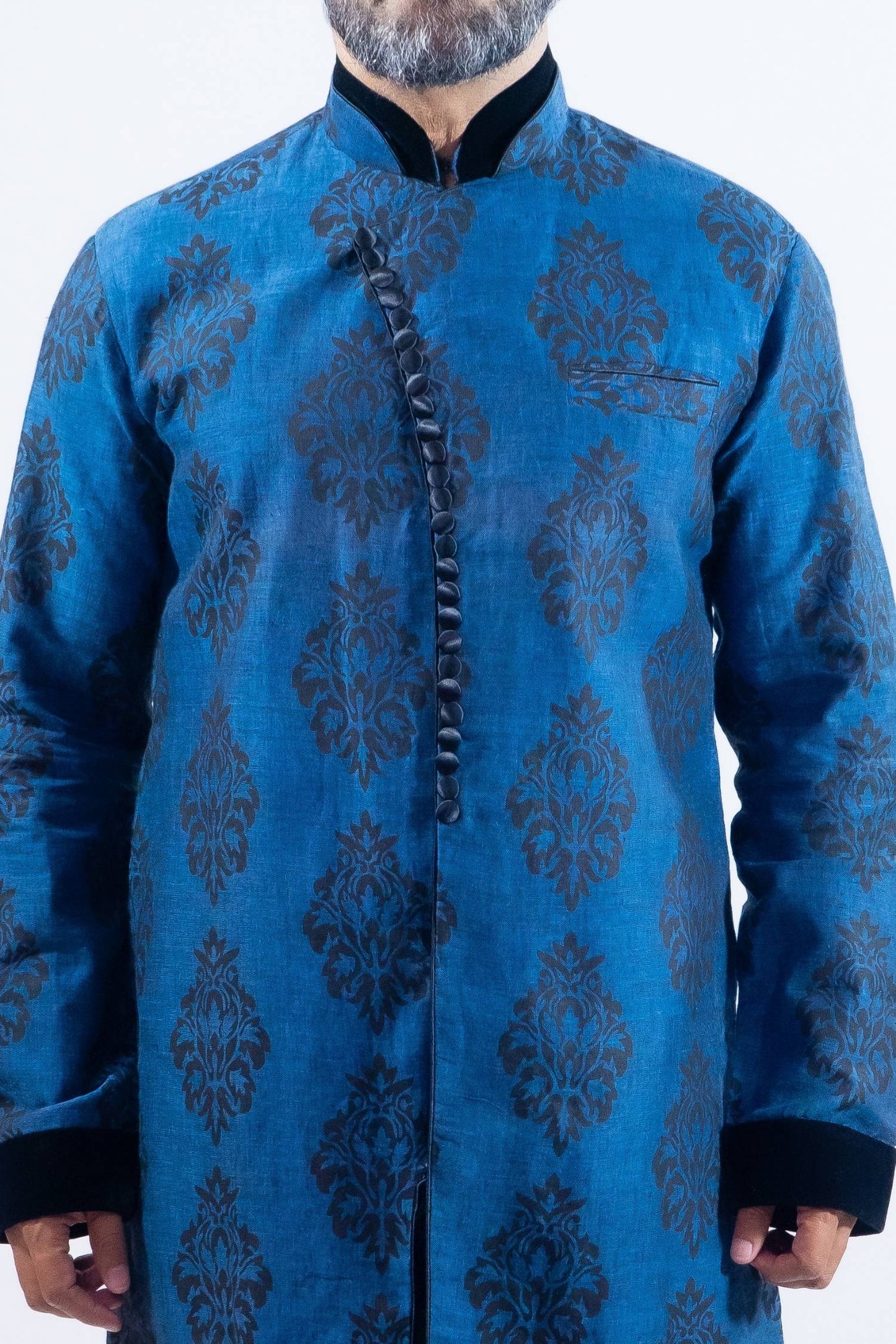 Royal Blue sherwani เช่าชุดอินเดียผู้ชาย