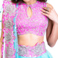 Pink and Blue Floral Lengha