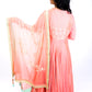 Coral Pink and Gold Anarkali