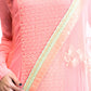 Coral Pink and Gold Anarkali