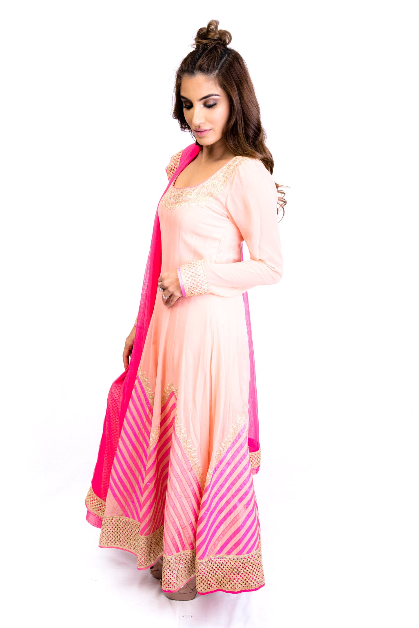 Pink Long Sleeve Anarkali