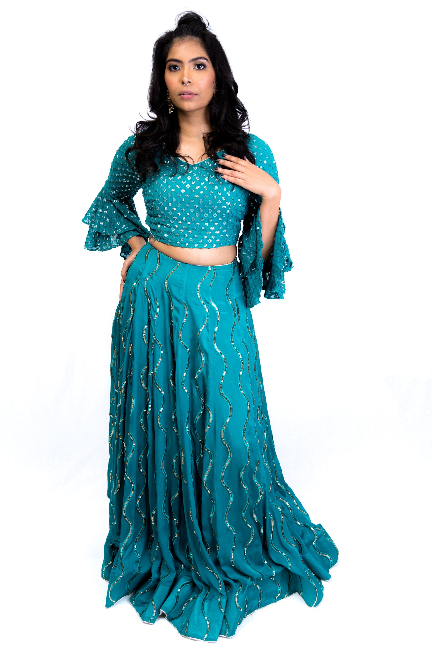 Blue and Silver Fusion Lengha