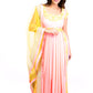 Pink and Yellow Floral Anarkali