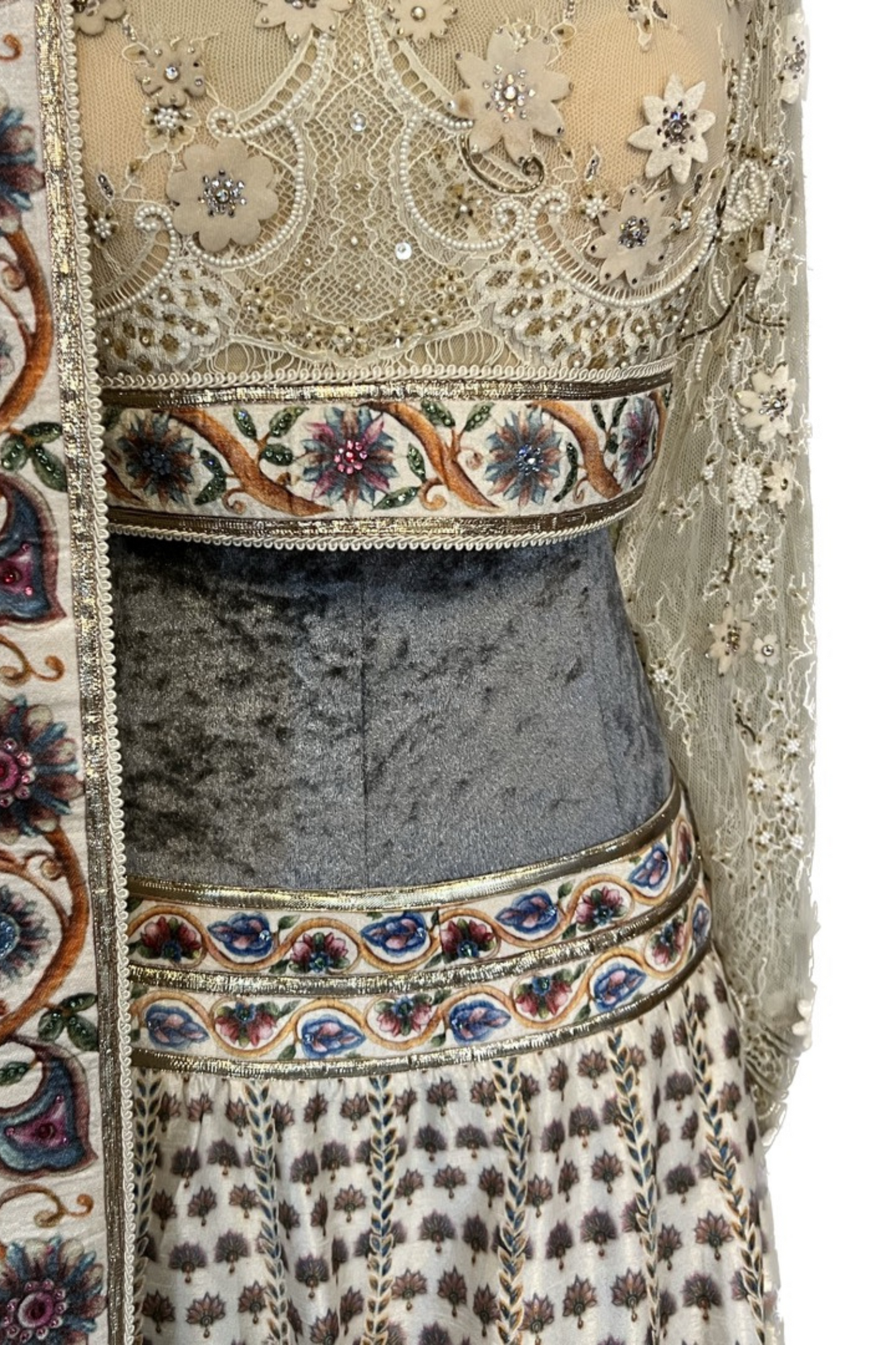 Gold and white lengha by Tarun Tahiliani