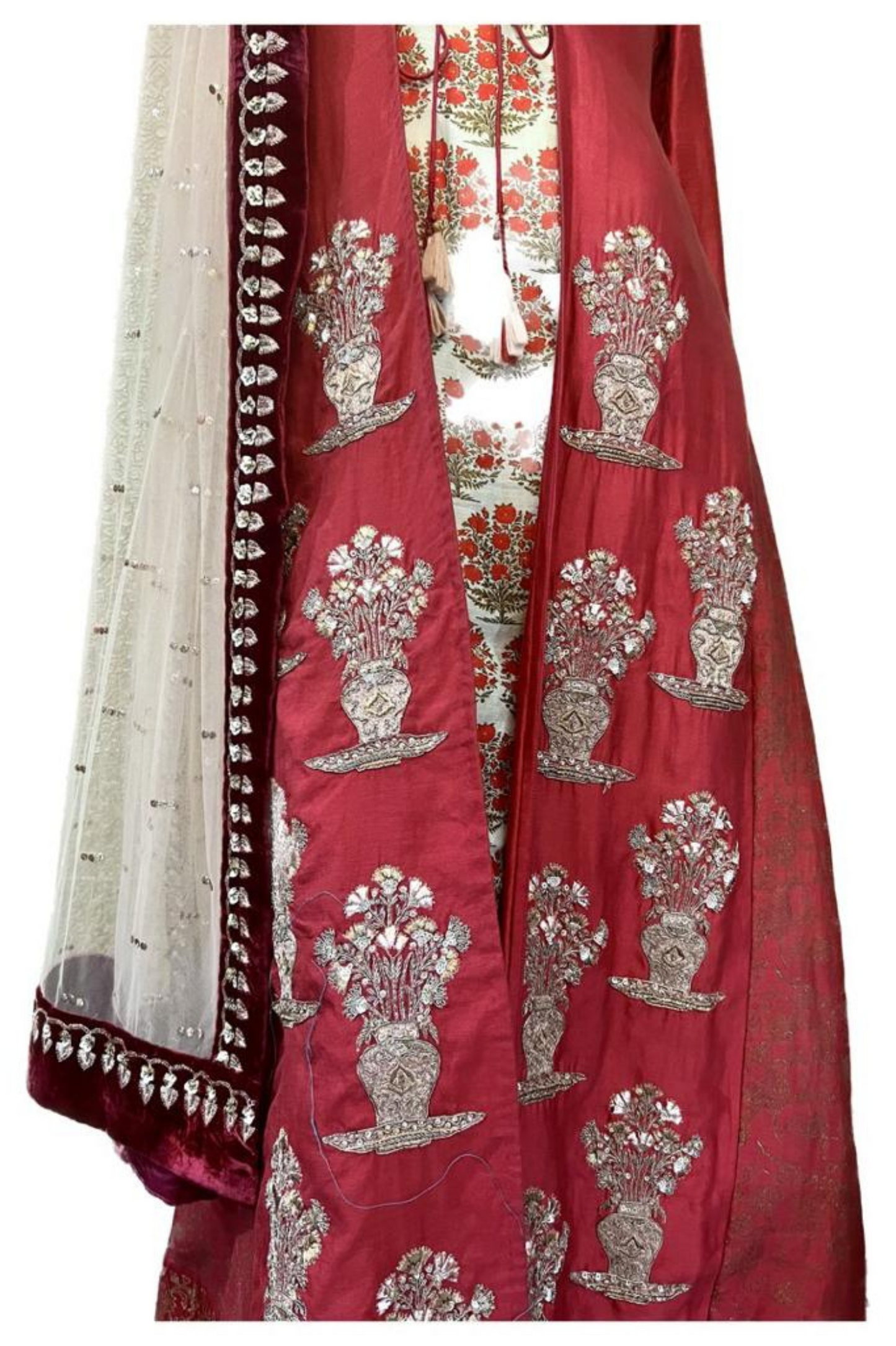 Red traditional Sharara by Anuj Modi